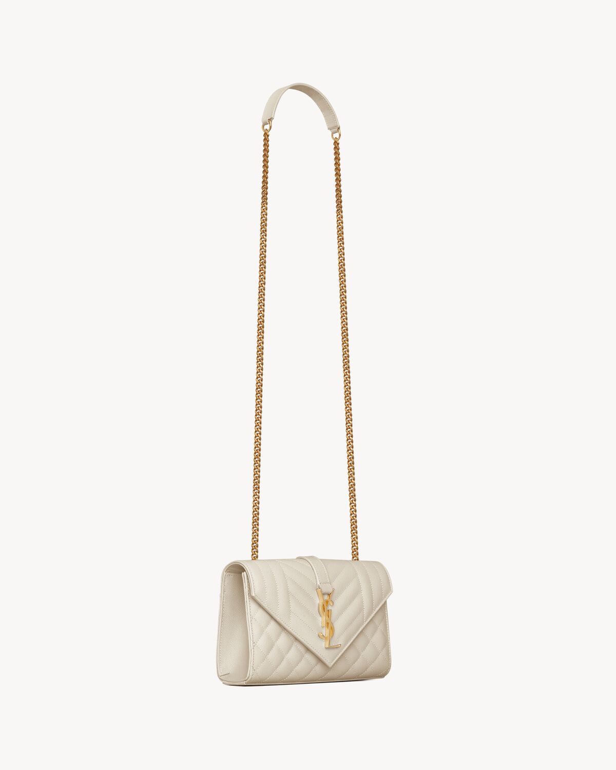 YSL Envelope Small in Quilted Grain De Poudre Embossed Leather - Image 2